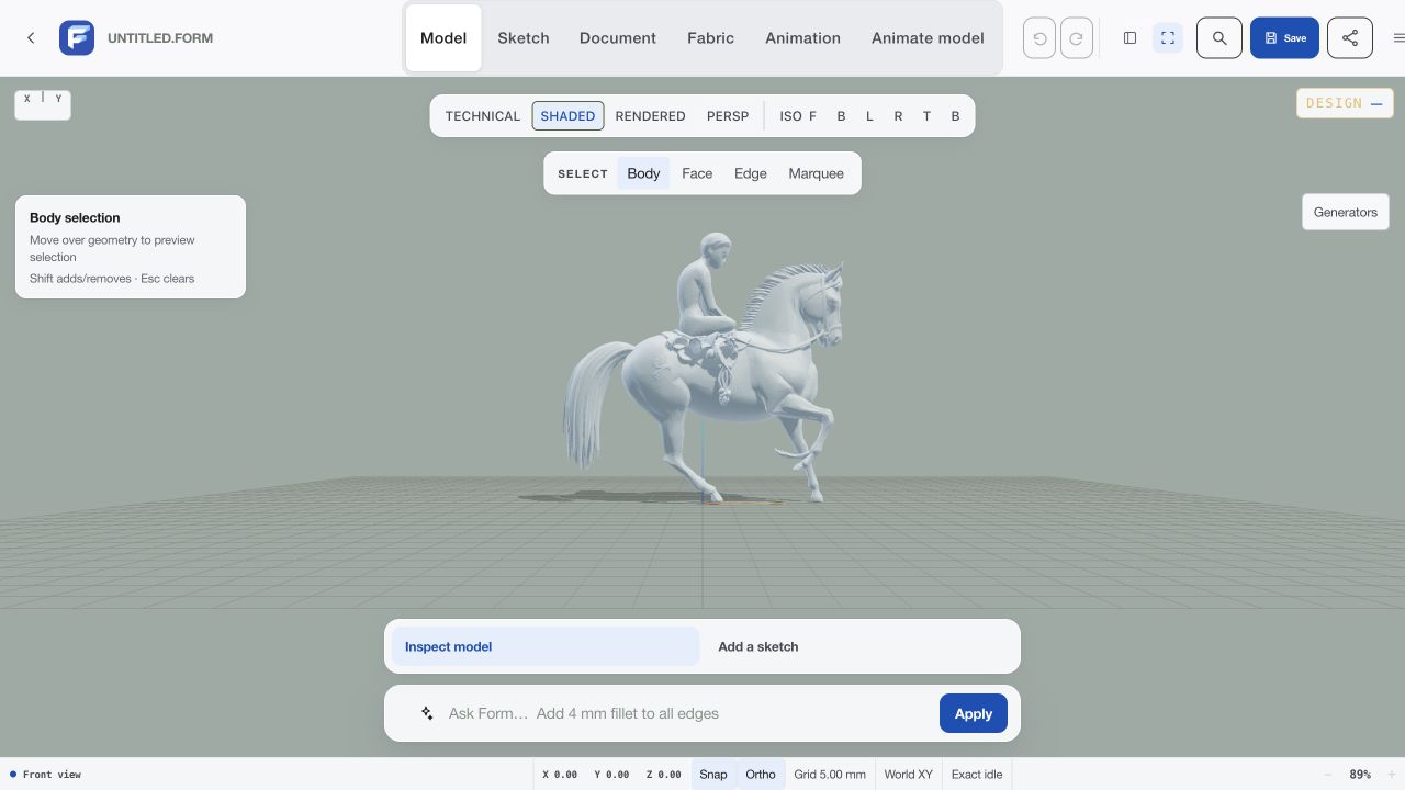 Equine Reverie imported into Form Studio